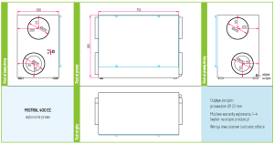 Centrala wentylacyjna Rekuperator SWNM Provent Mistral 400 EC 400m3/h wymiennik krzyżowy