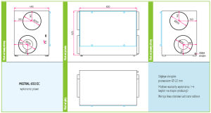Centrala wentylacyjna Rekuperator Provent Mistral 650 EC 650m3/h wymiennik krzyżowy