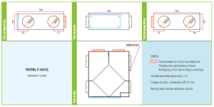 Centrala wentylacyjna Rekuperator Provent Mistral P 400 EC 400m3/h wymiennik krzyżowy wiszący