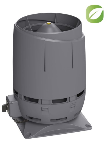 Wentylator dachowy FLOW ECo125S 650m3/h + płyta montażowa 300x300mm szary