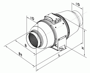 Wentylator w obudowie izolowanej TT SILENT-M 100 Wymiary