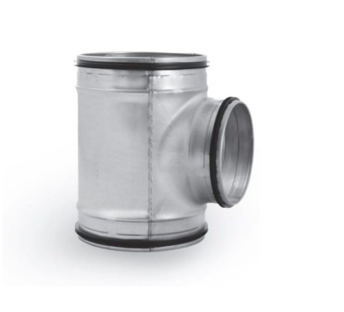 Trójnik TPCL 315/315mm z odejściem tłoczonym z uszczelką do rur spiro wentylacyjny wykonany ze stali ocynkowanej