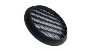 Czerpnia wyrzutnia KWO D-160mm wentylacyjna okrągła ścienna aluminiowa kratka z siatką czarna