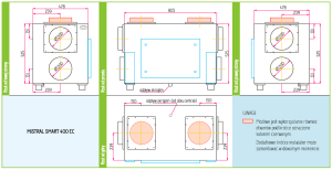 Centrala wentylacyjna Rekuperator Provent Mistral SMART 400 EC 400m3/h wymiennik entalpiczny stojący