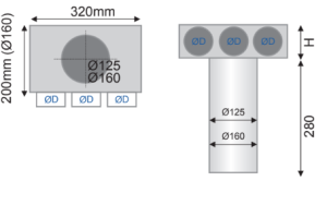 Skrzynka rozprężna IPS 3x⌀75⌀125