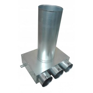 Skrzynka 3x75/125 Rozprężna długa stalowa metalowa ocynkowa rekuperacja do anemostatu