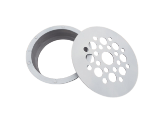 Nowoczesna kratka czarna, biała oraz stalowa 125mm wzór "bąbelki" oraz "piłka nożna"