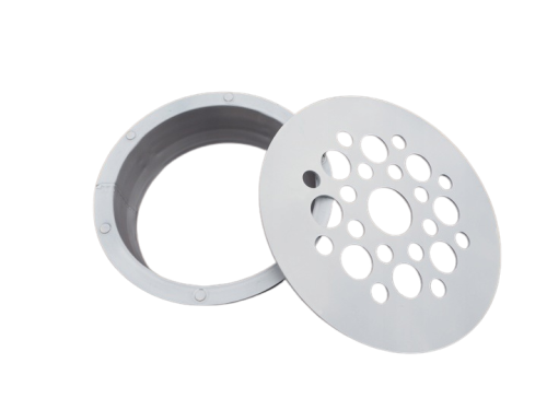 Nowoczesna kratka czarna, biała oraz stalowa 125mm wzór "bąbelki" oraz "piłka nożna"