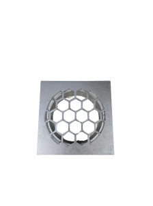 Nowoczesna kratka czarna, biała oraz stalowa 125mm wzór "bąbelki" oraz "piłka nożna"