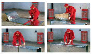 Samoprzylepna mata lamelowa KLIMAFIX do izolacji kanałów wentylacyjnych i klimatyzacyjnych o długości 10 m2 i grubości 20mm