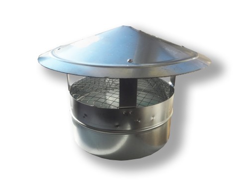 Kominek wentylacyjny dachowy typ A d-160mm posiada siatkę ochronną wykonany ze stali blachy ocynkowanej