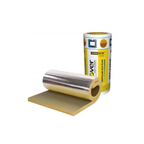 Mata z wełny szklanej Isover Ventilam Alu 20 14,4m2 jednostronnie pokryta zbrojoną folią aluminiową