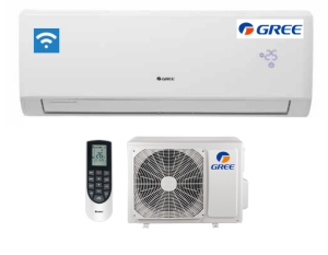 Klimatyzator ścienny Lomo Luxury Plus Gree 2,7kw R32 GWH09QB-K6DNB2E biały zestaw