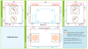 Centrala wentylacyjna Rekuperator SWNM Provent Mistral Pro 550 EC 550m3/h wymiennik przeciwprądowy